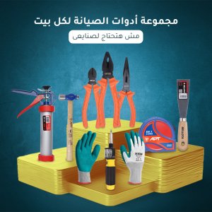Maintenance tools set for each house (insulating pliers 8 inch + side clippers 6 inch + phone pliers 7 inch + metal meter 8 meters + hammer egg hand wood + putty knife 40 mm + silicone gun 9 inch + TOTAL gaskets + multi-magic screwdriver 6 in 1 )